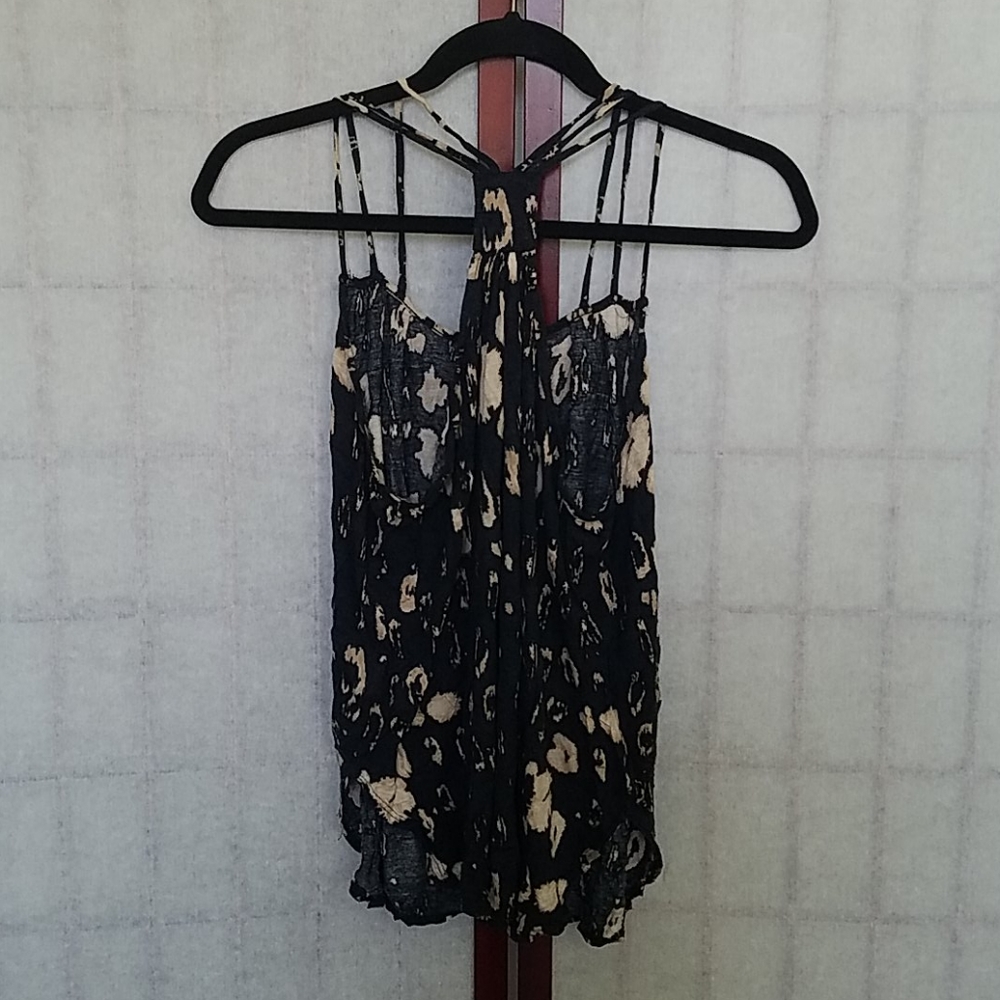 Anthropologie Black and cream leopard tank top S - Picture 2 of 4